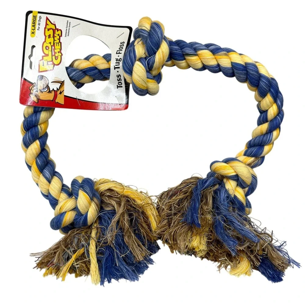 Flossy Chews X-Large Dog Rope Toy Knot Tug Toss Floss Chew Dental Health